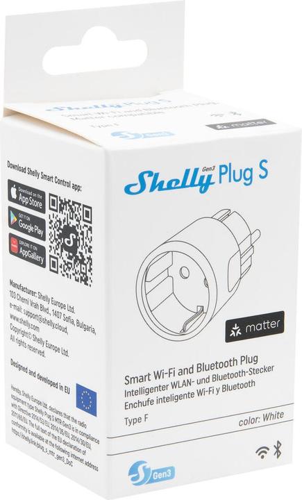 Actual product image Shelly Plug S MTR Gen3 (White)