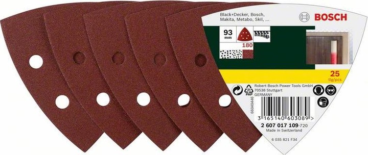 Produktbild Bosch Zubehör 25-tlg. Schleifblatt-Set für Deltaschleifer, Körnung 180 (180)