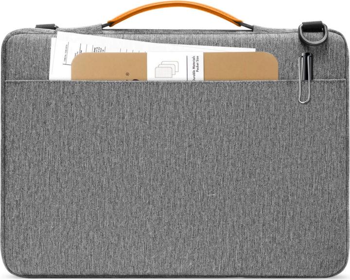 Actual product image tomtoc - Defender Laptop Briefcase (A42D3G3) - with Shoulder Strap and Small Card Pocket, 14" - Gray (14.40", Universal, Apple)
