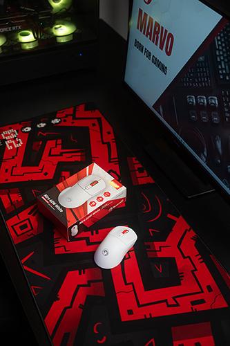 Produktbild Marvo NIRO 60 Maus weiss, 12000DPI, Tri-Mode (Kabelgebunden, Kabellos)