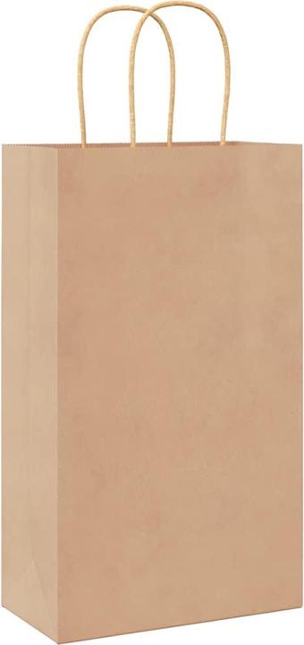Produktbild VidaXL Kraftpapiertüten 250 Stk. mit Henkel Braun 54x15x49 cm Papiertüte (Geschenktüte, 250 x)