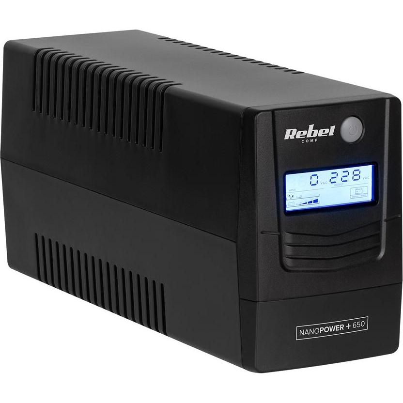 Rebel Nanopower Plus 650 UPS | Offline | Sinusoida| 650VA | 360W | LCD | USB (650 VA, 360 W) (RB-4023)