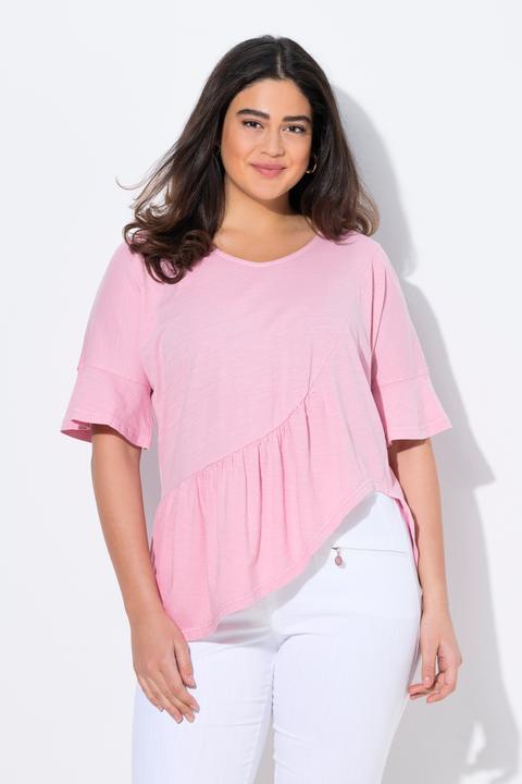 Actual product image Ulla Popken Asymmetric Flounce Panel Short Sleeve Tee (42, 44)