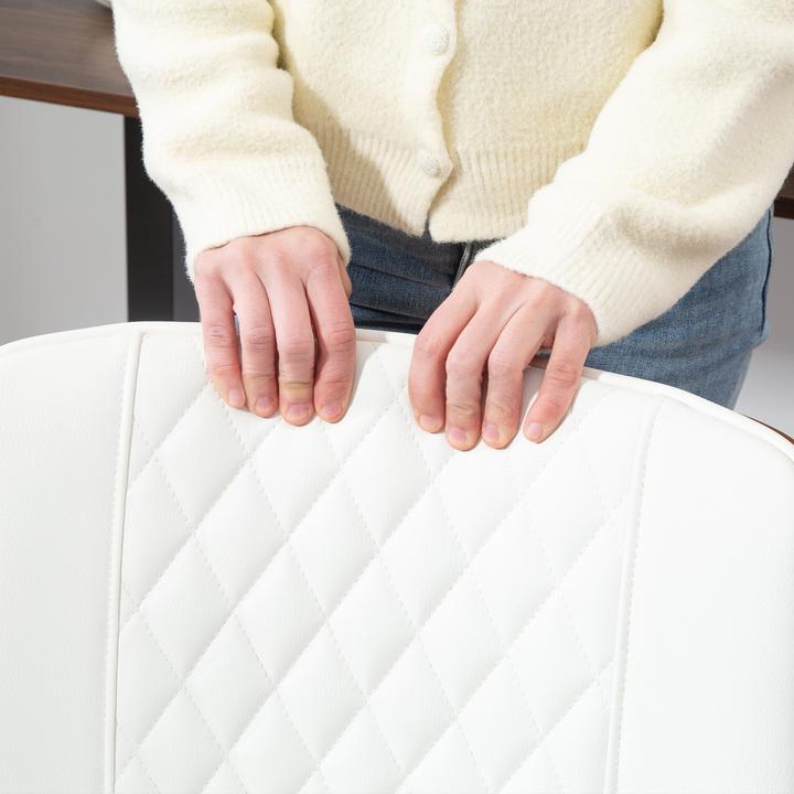 Produktbild Homcom Bürostuhl Kunstleder, Schaumstoff Weiss (45 - 55 cm)