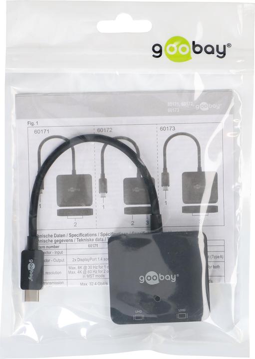 Produktbild Goobay USB-C auf 2x HDMI Adapter (USB Typ-C, 5 cm)