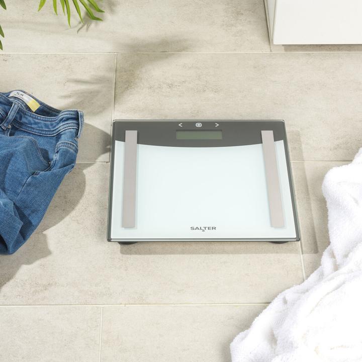 Image du produit Salter 9137 SVWH3R Échelle d'analyseur de verre blanc argenté (180 kg)