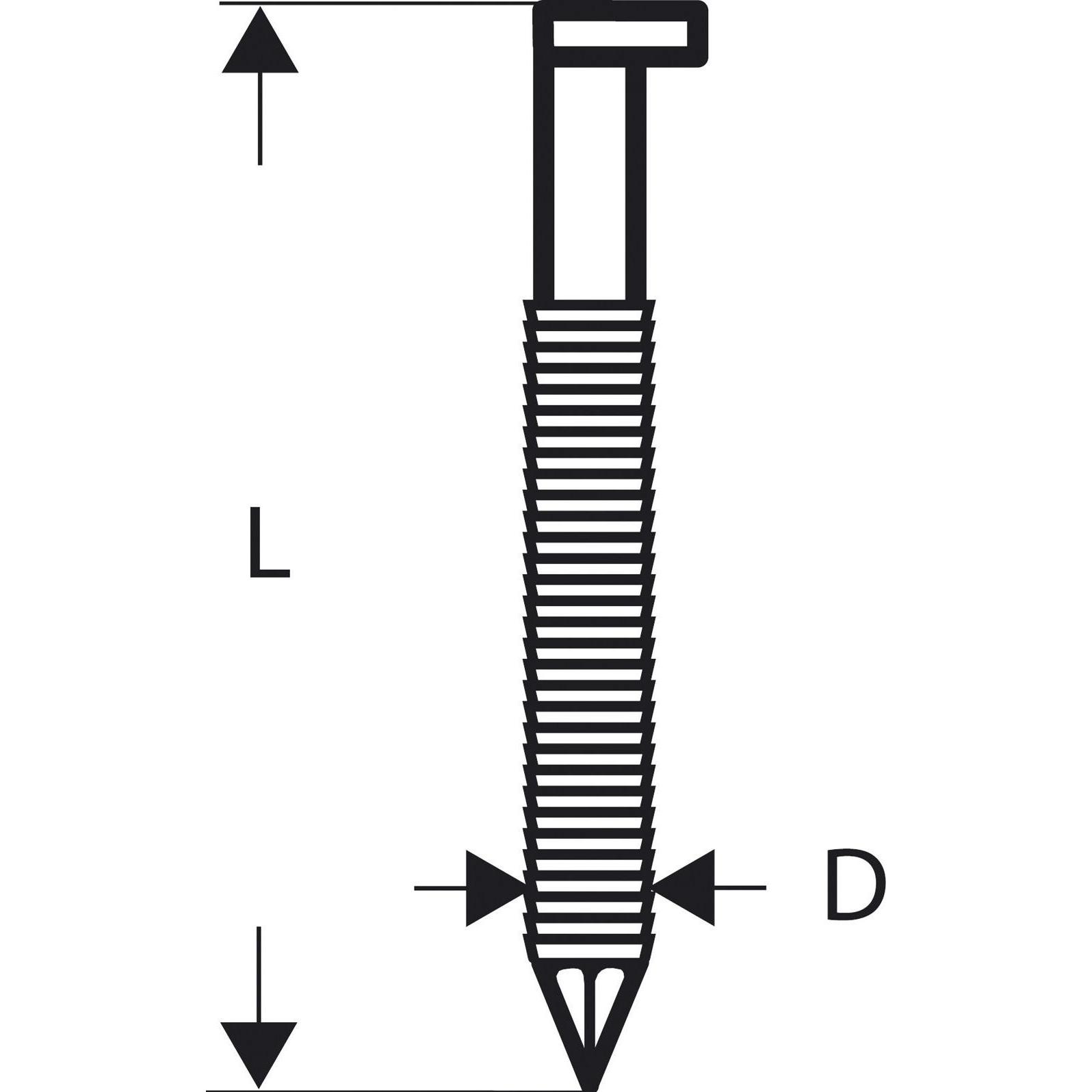 Bosch Professional Zubehör, Tackerklammern + Tackernägel, D-Kopf Streifennagel SN34DK 50R, 2,8 mm, 50 mm, blank, gerillt