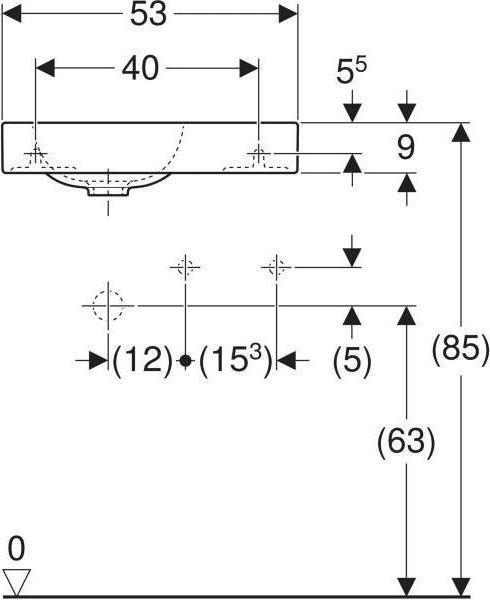 Produktbild Geberit Waschtisch iCon Ablage rechts 53 cm wei 124053000 (310 mm, 530 mm)