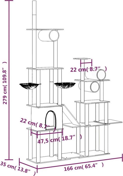 Produktbild vidaXL Kratzbaum (Creme)