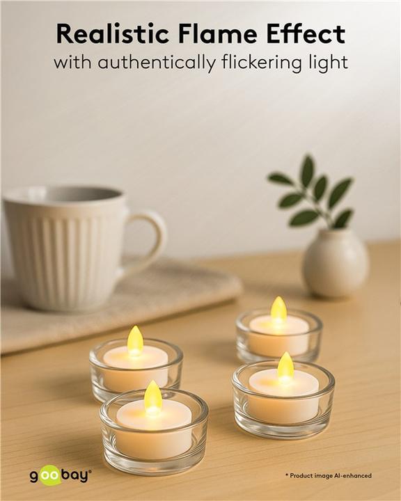 Actual product image Goobay 4er-Set LED-Teelichter mit Timer (4 x)
