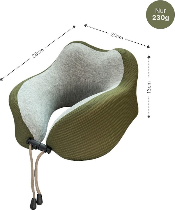 Immagine prodotto Hermex Nackenkissen Reisekissen Flugzeug Nackenhörnchen Memory Foam (Cuscino per testa e collo)
