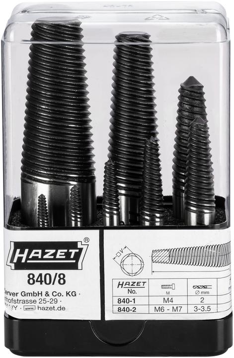Image du produit HAZET Jeu d'extracteurs des vis 840/8 ∙ Nombre d'outils : 8