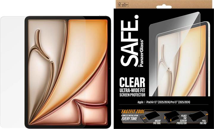 Produktbild PanzerGlass SAFE. Screen Protector iPad Air 13" (2024-2025)/ Pro 13" (2024-2025) (1 Stk., Apple iPad Air 13 2024, Apple iPad Air 13 2025, Apple iPad Pro 13 2024, Apple iPad Pro 13 2025)