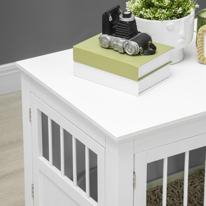 Produktbild PawHut Hundekäfig Spanplatte, MDF Weiss (Hundezwinger)