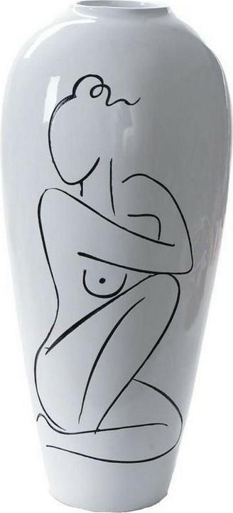 Actual product image DKD Home Decor Vase Abstract White Resin Modern (34 x 34 x 73.5 cm)