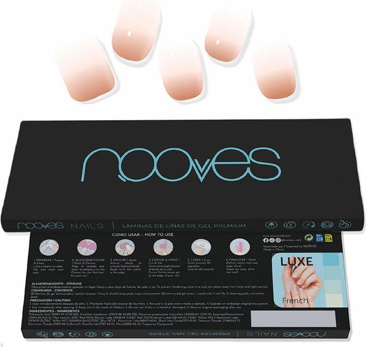 Nooves NAILS Premium Pre-Coated Gel Nail Sheets Desert Nude Gradient 20 Units (Artificial nails, Brown)