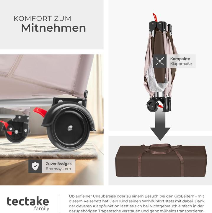 Actual product image tectake Travel cot with carrying bag (60 x 120 cm)