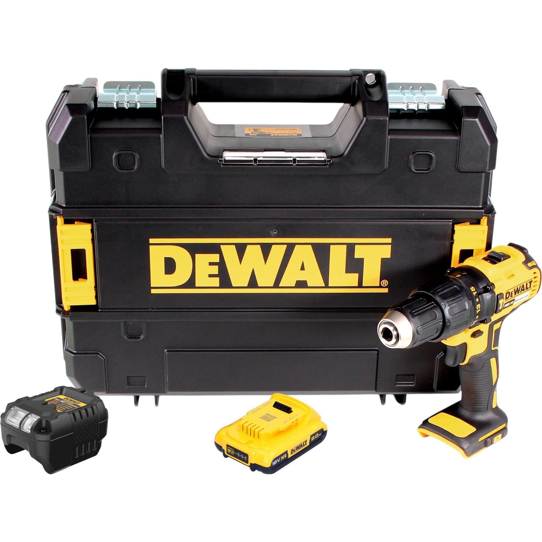 Thumbnail - DeWalt, Bohrmaschine + Akkuschrauber, DCD 778 D1T Akku Schlagbohrschrauber 18V 65Nm + 1x Akku 2,0 Ah + Ladegerät + TSTAK...