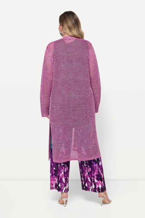 Produktbild Miamoda Long-Strickjacke, Ajourstrick, Metallic-Effekt, Langarm (54)