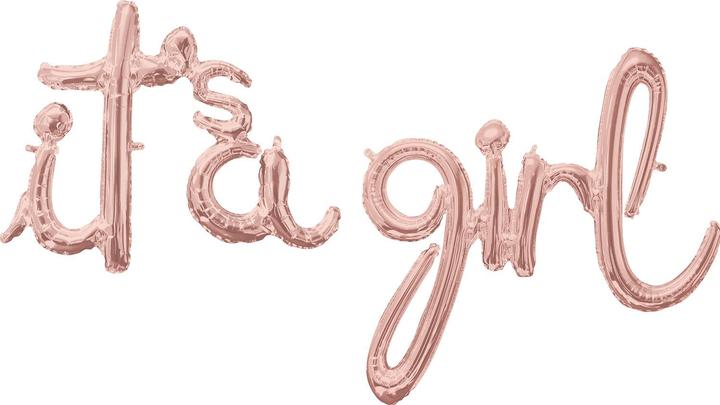Anagram Rose Gold "Es ist ein Mädchen"-Ballons (5 x)