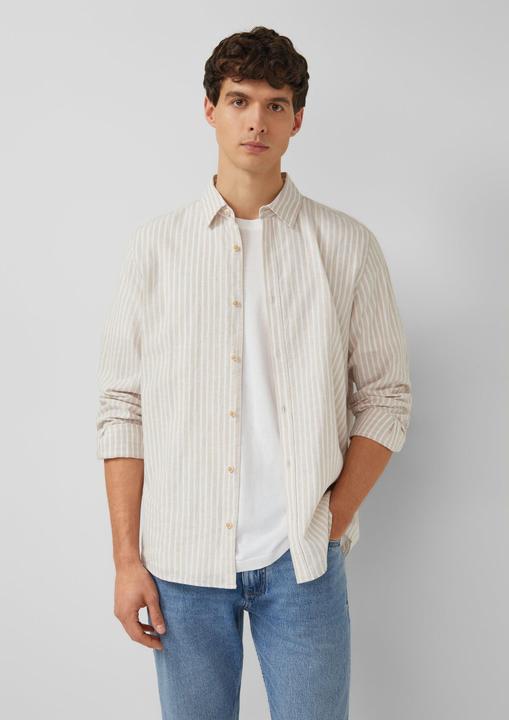 Immagine prodotto s.Oliver Regular Fit: Langarmhemd aus Leinenmix mit Streifen (L)