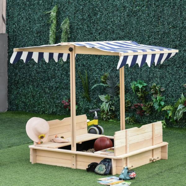 Actual product image Outsunny Sandpit with adjustable roof
