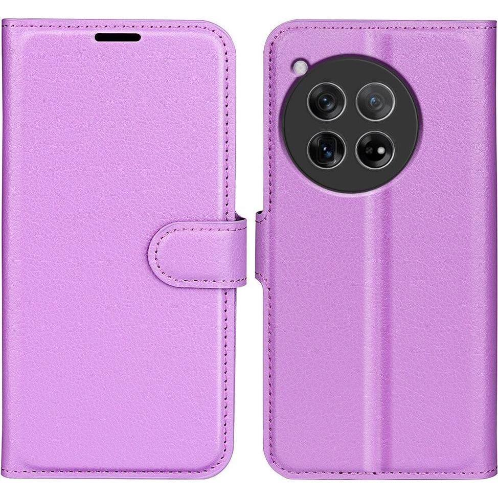 Cover-Discount OnePlus 12 - Leder Etui Hülle violett (OnePlus 12), Smartphone Hülle, Violett