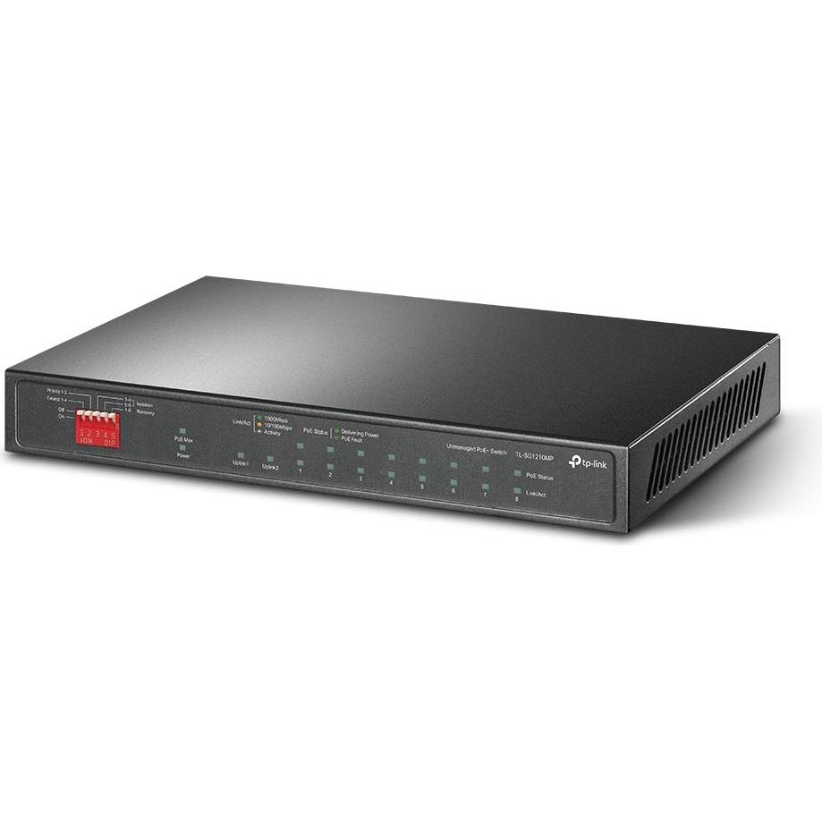 TP-Link 10-Port Gigabit Desktop Switch mit 8-Port PoE+ (9 porte), Switch di rete, Nero