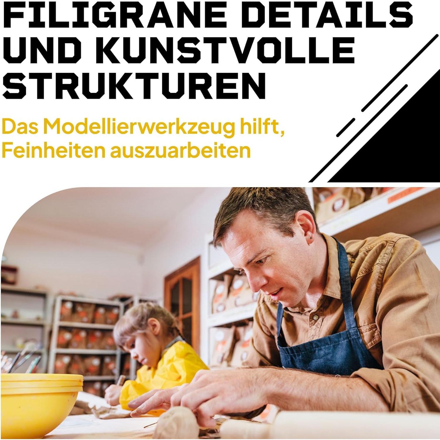 Thumbnail - DiBYS Modelliermasse-Set Mit Weissem Ton Und Modellierwerkzeug-Set Basic