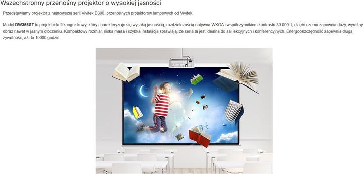 Actual product image vivitek Projektor krĂłtkoogniskowy DW355ST