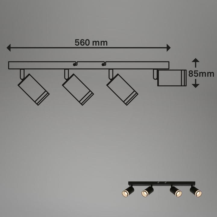 Produktbild Briloner Spot light, 4-flame, GU10/excl. bulb, black (GU10)