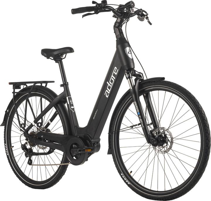Adore E-Citybike 28" Alu Cityfahrrad CX-440 Mittelmotor 75NM / 15Ah schwarz (48 cm)