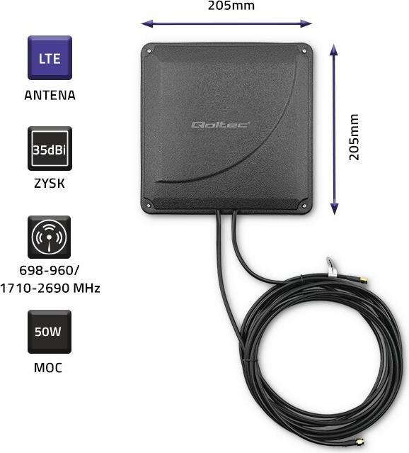 Actual product image Qoltec 4G LTE DUAL MIMO booster (4G)