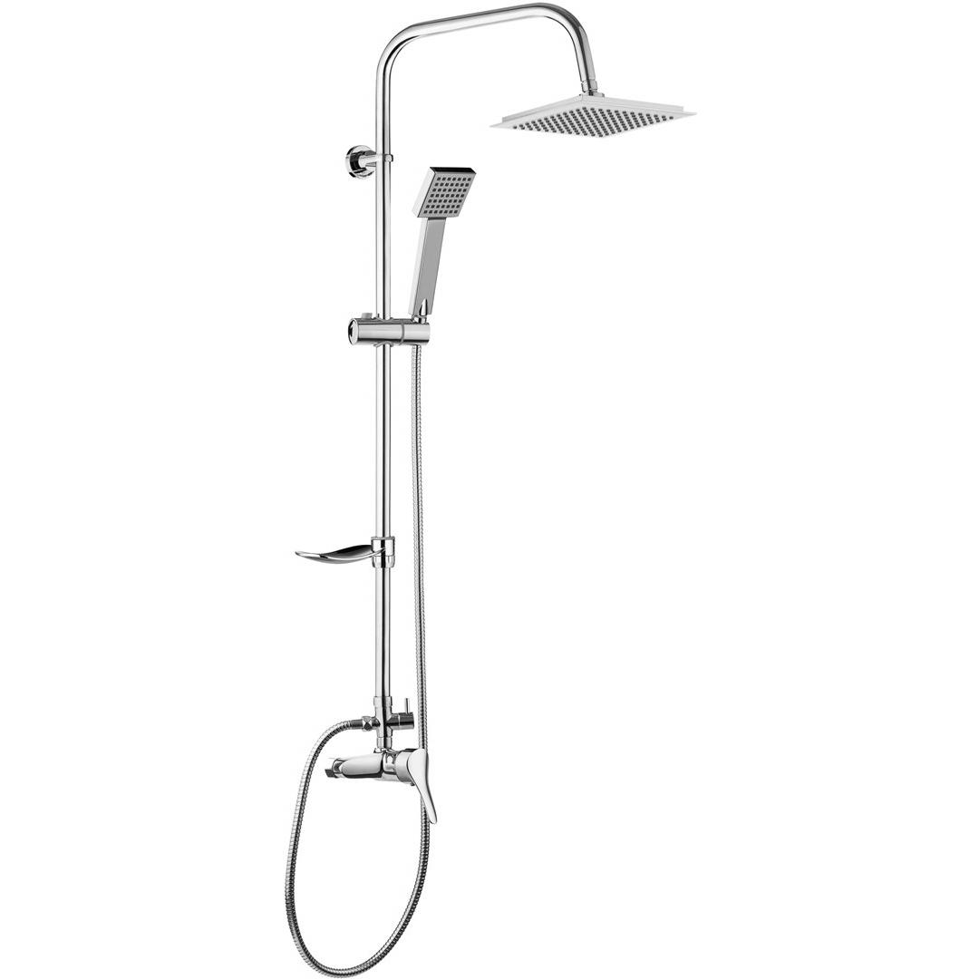 Neo, Duschsystem, Joko Square Duschset mit Duschkopf und Chromhahn (NBJ 01SK)