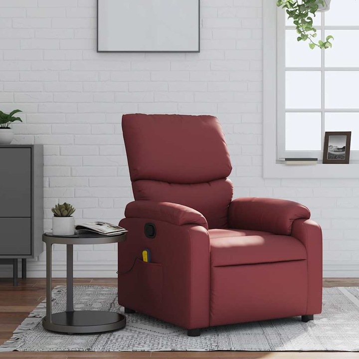 Produktbild VidaXL Massagesessel Weinrot Kunstleder,Farbe: Weinrot,Material