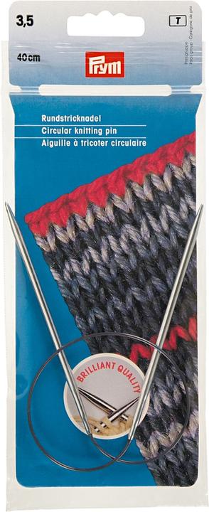 Produktbild Prym Rundstricknadel Messing, silber 3.50 mm, 40 cm, Beutel
