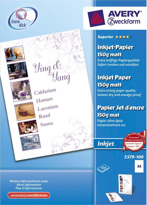 Actual product image Avery Superior inkjet paper (100 x, A4)