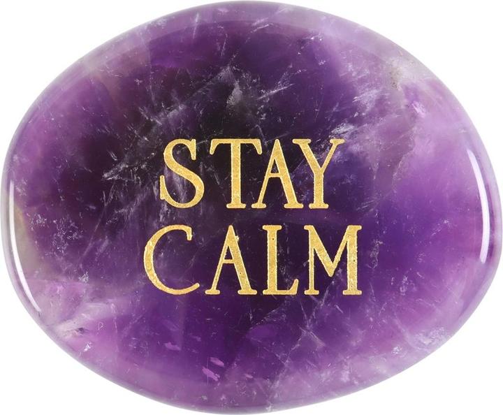 Actual product image Something Different Stay Calm Amethyst Palm Stone