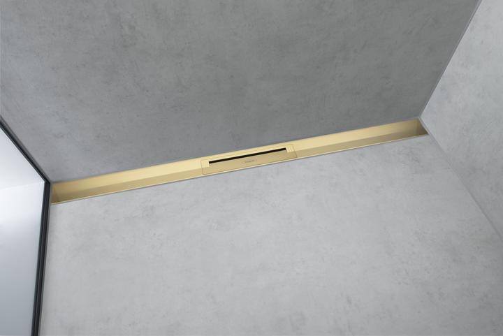 Produktbild hansgrohe Duschrinne RainDrain Flex, kürzbar, Wandmontage 1000mm polished gold (1000 mm)