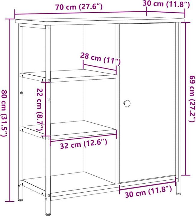 Immagine prodotto VidaXL Credenza (70 x 30 x 80 cm)