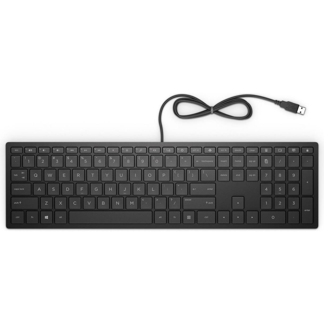 HP Pavilion 300 Kabelgebundene Tastatur (Deutschland, Kabelgebunden), Tastatur, Schwarz