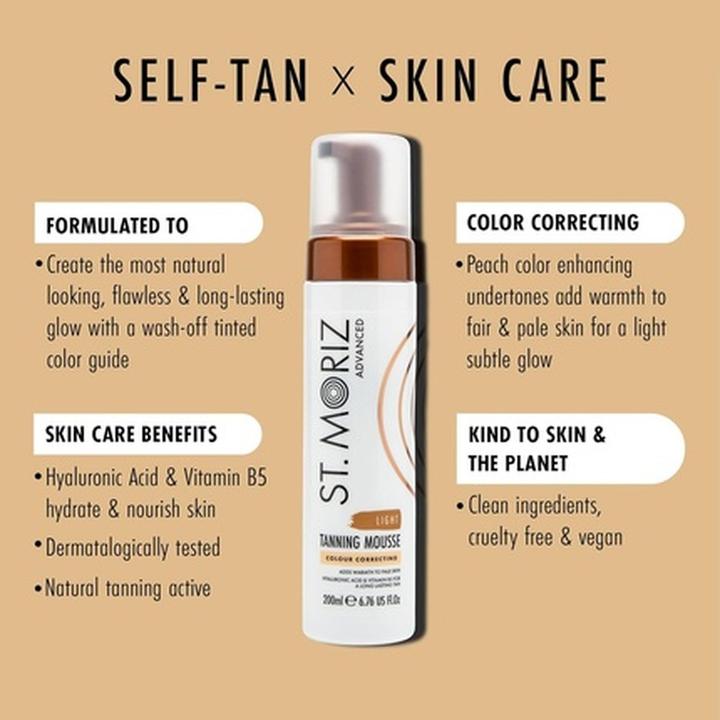 Produktbild St. Moriz St Moriz Advanced Colour Correcting Tanning Mousse Light (Selbstbräunungsschaum, 200 ml)
