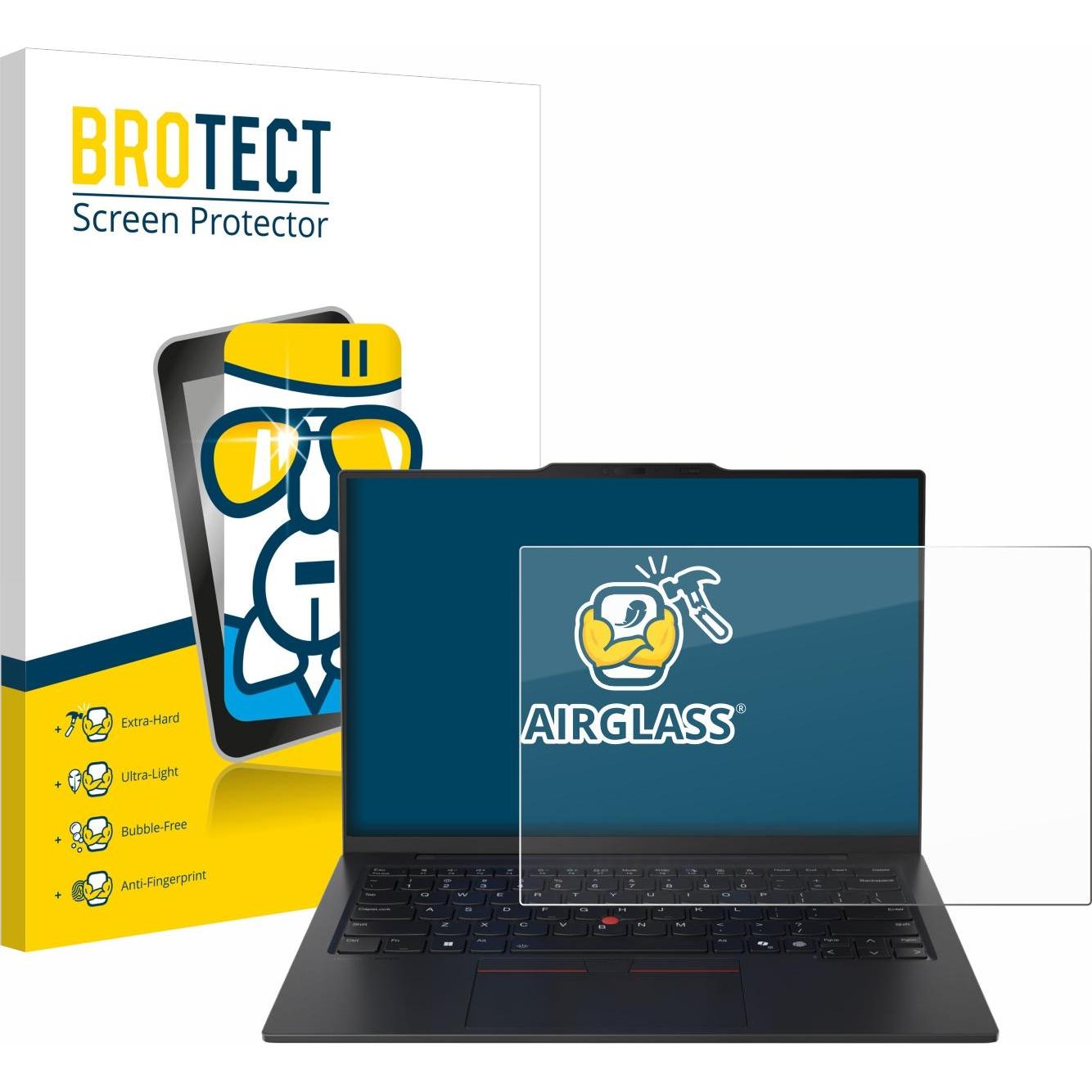 BROTECT Schutzglas Schutzfolie Glas Folie Displayschutz klar (14", 16 : 10), Notebook Schutzfolie