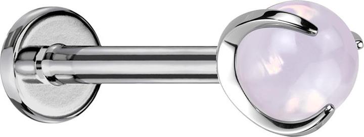 Immagine prodotto Star Piercing Micro Labret con filo interno in argento con sfera di opalite rosa incastonata (senza ottone, Mnerale, Titanio)