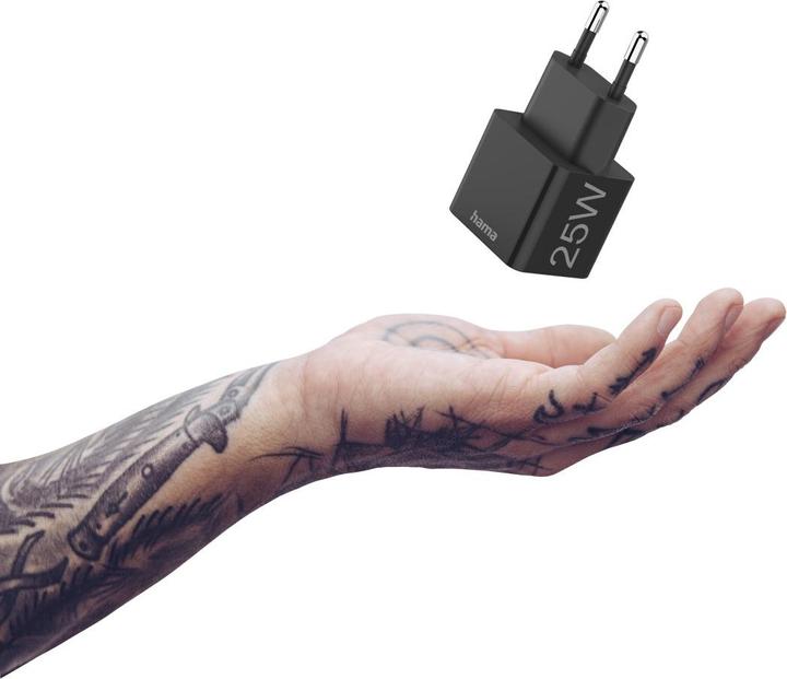 Image du produit Hama Mini-chargeur, Power Delivery (PD)/Qualcomm®, 25 watts, noir (25 W, 1 portion)