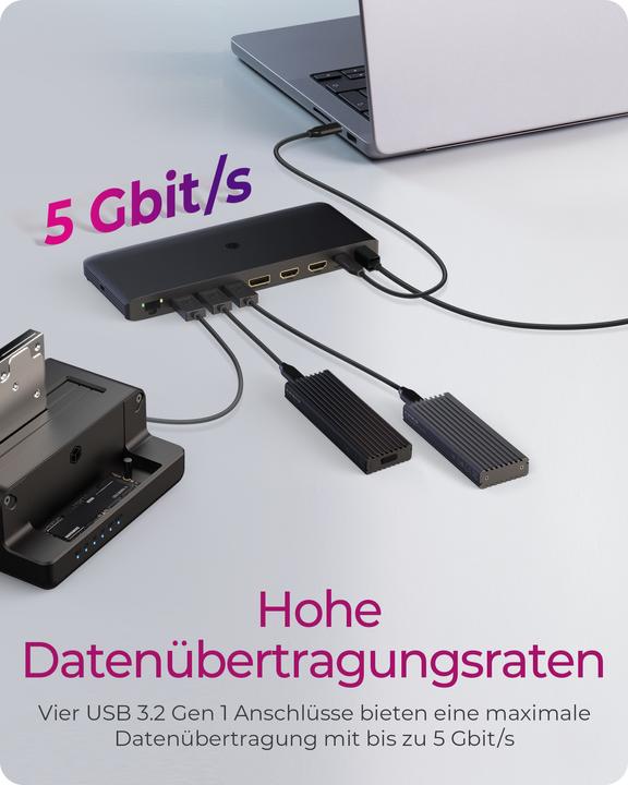 Actual product image Icy Box IB-DK2416-C (USB-C, 9 ports)