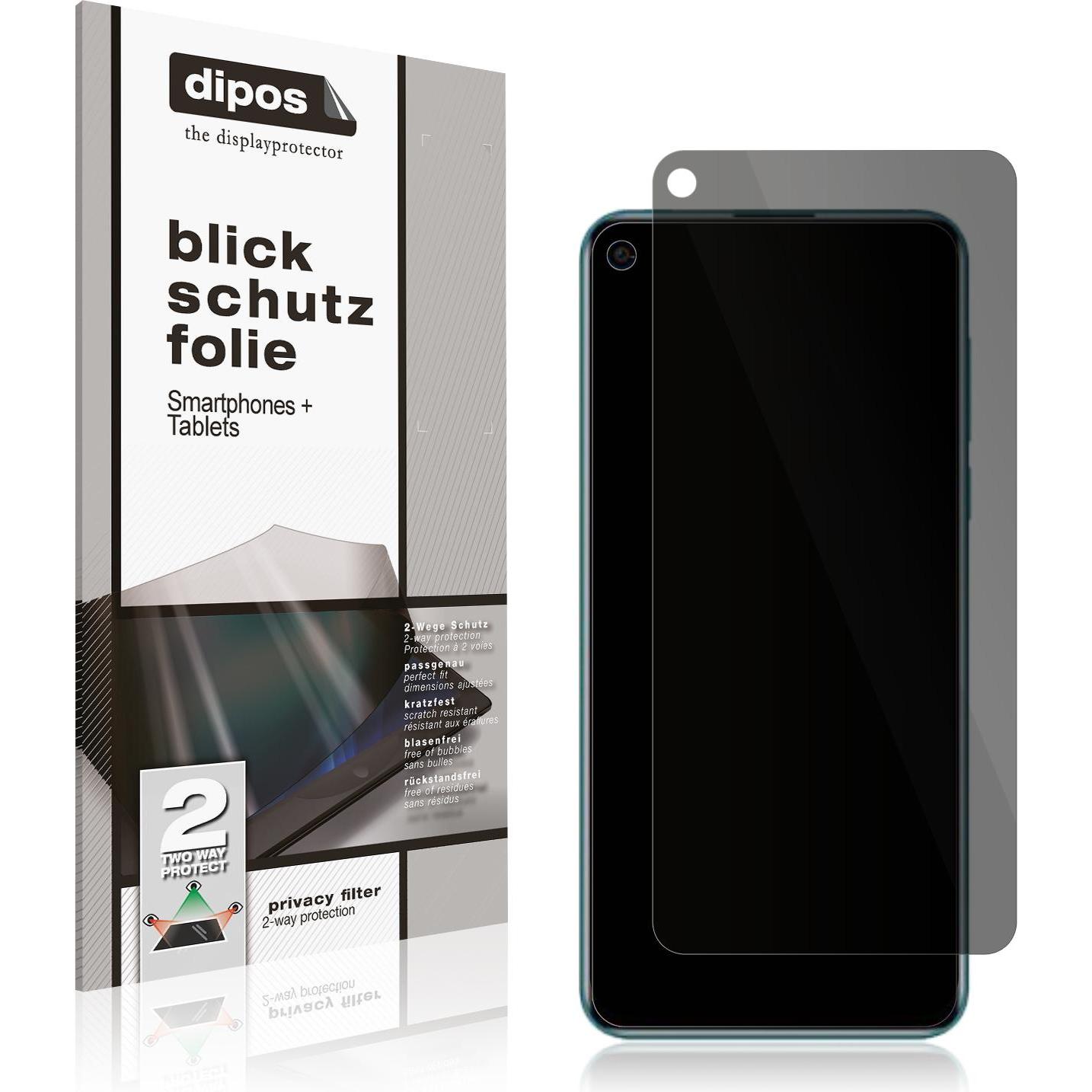 Dipos Blickschutzfolie 2-Way Anti-Shock (1 Stück, Coolpad Cool S), Smartphone Schutzfolie, Transparent