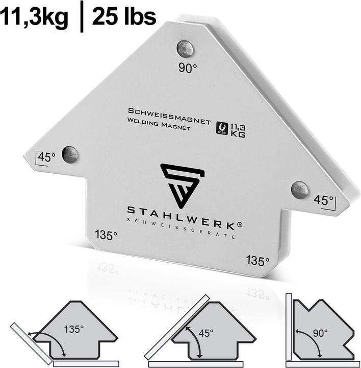 Produktbild Stahlwerk 6 Ã— Magnet-Schweisswinkel 30° x 45° x 60° x 75° x 90° x 135°, 2 x 4 kg