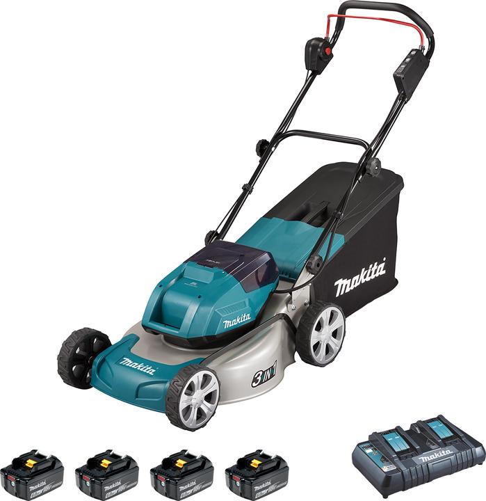 Actual product image Makita DLM463PG4 Battery lawn mower incl. battery, incl. charger 18V Cutting width (max.) 46cm (Rechargeable battery operated)