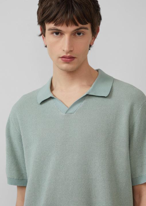 Actual product image S.Oliver Strickpullover Melierter Strick-Polo mit Strukturoptik (M)